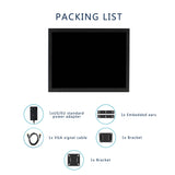 15inch 1024x768 Industrial LCD Monitor VGA DVI Input Port Black Metal Case