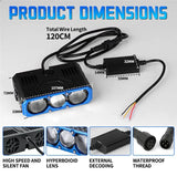 Universal Fit 300W Triple Lens LED Spotlight 2Pcs 6000K Bright White For All Car Models