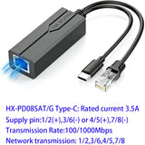 New POE Splitter 48V to 5V USB Female / tpye-C 100Mbps and1000Mbps Gigabit POE Camera Injector Power Supply for Huawei Hikvision
