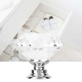 1PC 30mm Diamond Shape Crystal Glass Pull Handle Cabinet Furniture Handle Knob Screw Hardware Accessories(Transparet)