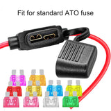 6/10 Pcs 14 Gauge AWG Wire Waterproof Inline Fuse Holder for Standard Fuse, UL1015,10 Inches Long, for ATO ATC Medium Blade Fuse