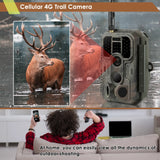 A390G 4G 32MP Cellular Trail Camera Traps, Night Vision, Cloud Free Mobile App, Easy to Use, Online View Image