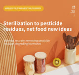 Strong sterilization Rose portable rechargeable ultrasonic fruit and vegetable cleaner vegetable purifier portable fruit cleaner