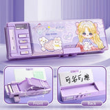New Double Layer Pencil Case Large Capacity with Combination Lock Stationery Box Mechanical Pen Box School Office