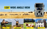 4K WiFi Wildlife Game Trail Camera Traps with 13MP SONY Native Sensor, 850nm LEDs, 65ft Detection Range for Hunting
