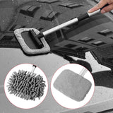 Telescopic Window Defog Brush Adjustable Aluminum Long Handle Brush Multi-Purpose Windshield Window Cleaner Brush Cleaning Tool