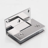 Stainless Steel Hinge Thickened Single-sided Wall Mount Glass Shower Fixing Clip Chrome BathDoor Hinge 90 Degree Folding Hinge