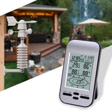 Wireless Anemometer Wind Sensor LCD Home Weather Station Clock Wind Speed Direction Chill Temperature Humidity Meter