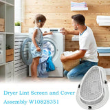 Lint Filter and Cover Assembly W10828351 for Whirlpool Kenmore Dryer Lint Trap with Stainless Steel Mesh Easy Clean