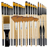 NEW ARRIVAL Paint Brushes 64Pcs/Set 7 Style Nylon Paintbrush with Wooden Handle Thick Non-Shedding Paint Brush Set for Kids