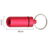 50pcs Waterproof Aluminum Pill Box Case Bottle Cache Drug Holder Keychain Container