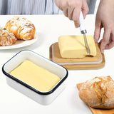 2025 New Butter Dish with Lid for Countertop AISBUGUR Metal Butter Keeper Includes Stainless Steel Multipurpose Butter Large