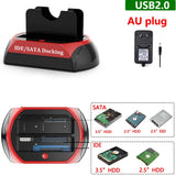USB to 2.5/3.5" SATA IDE Hard Drive HDD SSD Reader Docking Station Dual Bay External Disk Box