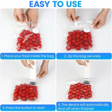 Handheld Vacuum Sealer Machine With 30 Reusable Bags, For Food Storage Featuring A Visible Tank, Wireless& Portable Design