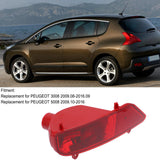 1 Piece Rear Fog Light Assembly Car Rear Fog Light Red Rear Fog Light Assembly Replacement for  3008 2009 08-2016 09