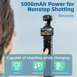 GW-Battery Handle Compatible With Dji Osmo Pocket 3, Fast Charging 5000Mah Battery Portable Osmo Pocket 3 Battery Handle