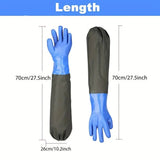 1Pair 70cm Rubber Gloves with Arm Guards Thickened Aquatic Industry Gloves Long Oil-Resistant Fishery Work Gloves
