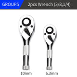 1/4 3/8 1/2 Inch Drive Stubby Ratchet Set Mini Ratchet Wrench Quick-Release Head Mini Ratchet Wrench Multi-funtion Wrench Tool