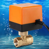 Electric ball valve AC 220V Brass Electric Motorized Ball Valve 3-wire 2-control 2-way NPT thread fan coil electric valve DN15