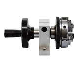 Mini Hand-Crank Rotary Chuck 4-Jaw Fixture, 35mm Center Height