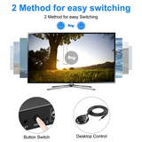 ABWG-DP KVM Switch 2 Port 8K@30Hz Displayport1.2 Switch 2 in 1 Out with 3 USB2.0 Port for 2 PC Laptop Share Keyboard