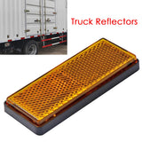 10pcs/set Rectangular Orange Adhesive Reflectors IP67 for Trailer Truck Caravan