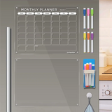 1Set Magnetic Acrylic Calendar For Fridge Clear Fridge Calendar And Memo Magnetic Planning Boards Set Colorful