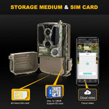 4G LTE, 2.7K HD Video Cellular Wildlife Trail Camera, Photo Traps with Live View, Cloud Storage, App Setting for Home Security