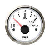 Instrument Car Oil Pressure Gauge 5bar 10bar 52mm Ship Car RV Universal Model with Night Light