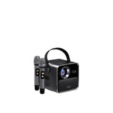 Portable Karaoke Projector With Dual Microphone High Fidelity Sound HD Wireless Projection
