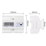 Three Phase Watt Hour Meter LCD Display Multifunction 380V Rail Type 7P Electric Energy Meter 5(100)A with RS485 Communication