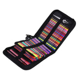 72/120 Slots Pencil Case Black Elastic Strap Art Pencil Case Canvas Material Folding Design Pencil Case Organizer Drawing