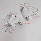 Small Right Angle Commutator Diameter 15MM Single/Double Output Shaft  90° Helical Bevel Gearbox Speed Ratio 1:1 Max Load 20KG