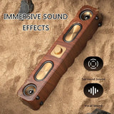 Portable Retro Wooden Long Strip Bookshelf  With 4 loudspeaker Wireless Sound Bar Speakers Stereo Surround Car Blutooth Audio