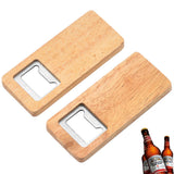 50pcs Wood Beer Bottle Opener Wooden Handle Steel Square Openers