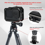 GW-Magnetic Camera Cage Quick Release With Cold Shoe Mount Protective Frame Aluminium For Gopro 13/12/11 Action Camera