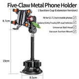 Five Claw Metal Vacuum Adsorption Car Phone Holder Bracket for Off-road Vehicles Sturdy Stable for 6.1-7.2 Inch Phones