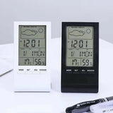 Wireless Thermometer Hygrometer Gauge Indicator Weather Station Electronic Temperature Humidity Monitor Clock for Indoor Outdoor