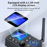 Bluetooth 5.4 Audio Transmitter Receive Support AUX/COAXIAL/SPDIF/TF/U disk with LCD Display for Home Stereo TV Speakers PC