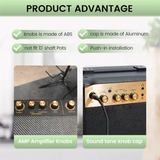 15Pcs Guitar AMP Amplifier Push on Fit Knobs Black with Gold Aluminum Cap Top Fits 6Mm Diameter Pots Marshall Amplifiers