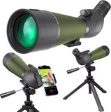 20-60x80 HD Waterproof Telescope BAK4 Outdoor Monocular Birdwatching Spyglass for Camping with Dual Focus System 80mm FMC Lens