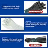 A Pair With Gloves Holder Rubber Sandblasting Gloves Non-slip 60CM Sandblasting Cabinet Gloves Wear-resistant Safety Work Gloves