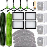 For iRobot Roomba Combo i5 i5+ Combo j5 j5+ Sweeper Accessory Set with 1 Multi-Surface Rubber Brushes, 4 Filters, 4 Mop Ear