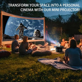 (BAAY) Mini Projector with Wifi and Bluetooth,Portable Smart Projector with 180° Rotation,Small Movie Projector 4K Full HD EU
