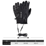 USB Touch Screen Gloves Heated Motorcycle Gloves  Cycling Running Ski  Winter Gloves Hiking Walking Anti-Slip Glove