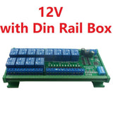 12 Channel DC12/24V NPN Digital Input Output UART RS485 Relay Module Modbus RTU DIN35 Rail Box Board for Machine Control PLC PTZ