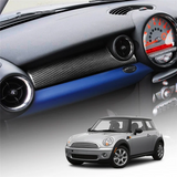 Trim Sticker Real Carbon Fiber Decorative Cover For Car Central Control Instrument Panel For MINI R55 R56 2007-2013 LHD