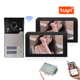 Tuya WiFi 7 inch Monitors 2/3/4 Apartment/Family Video Door Phone Intercom System IR Doorbell Waterproof Camera Access Control