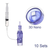 10PCS Microneedle Cartridges 9/12/24/36/42Pin Nano plastic Syringe Tube Screw Suits For 2 in 1 Auto Mesotherapy Facial Derma pen
