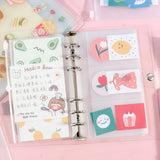25 Pcs A6 Binder Pockets Waterproof Transparent PVC 6-Hole Binder Pockets Zip Folder Plastic Money Budget Envelopes